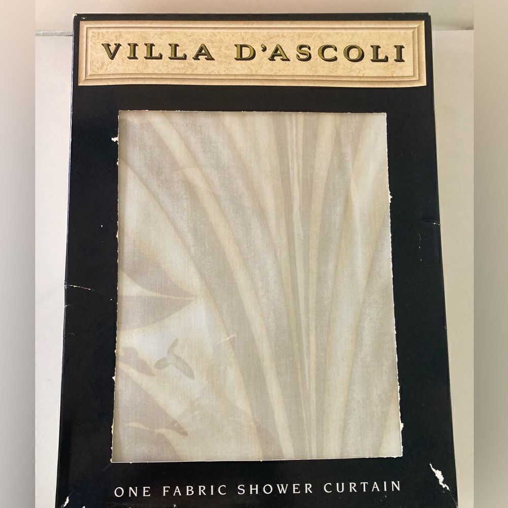 Villa D’Ascoli fabric shower curtain NIB